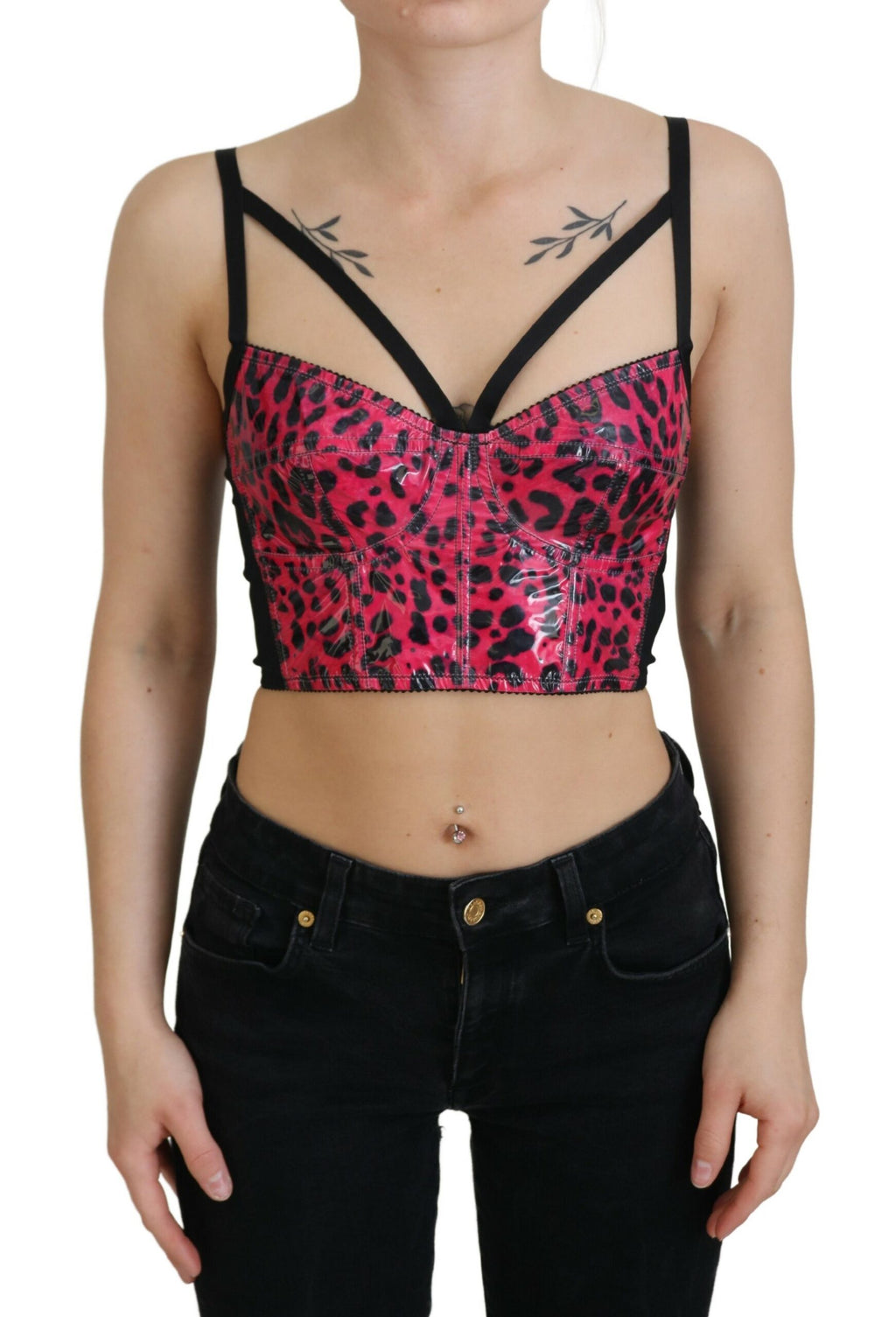 Corsetto rosa leopardato