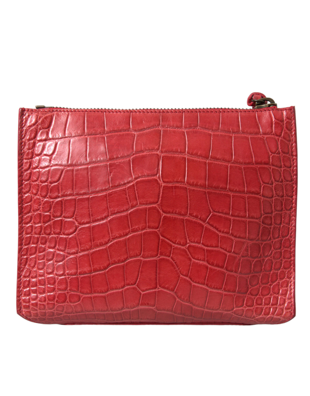 Red exotic leather shoulder bag