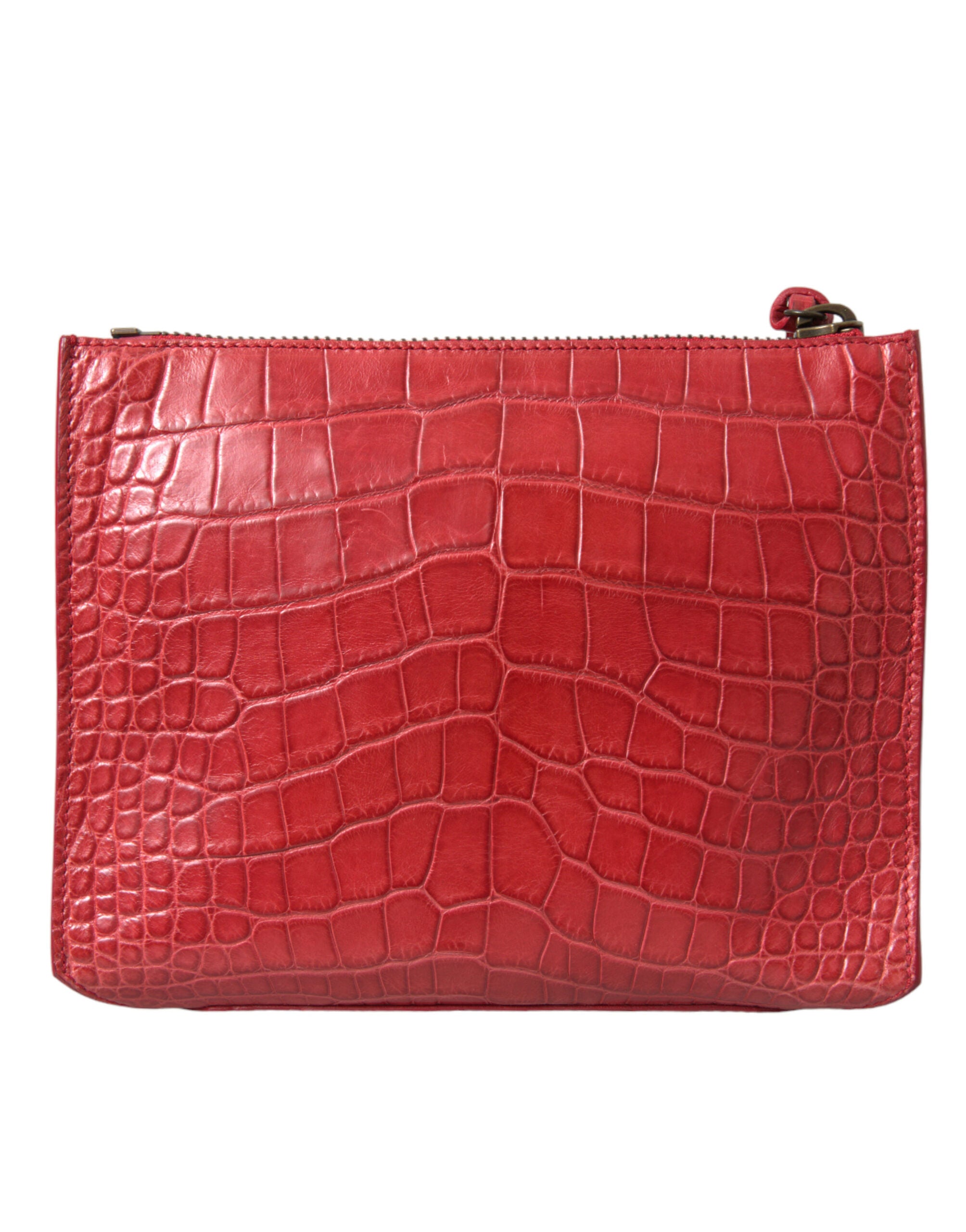 Borsa a tracolla in pelle esotica rossa