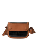 Black and brown exotic leather shoulder bag