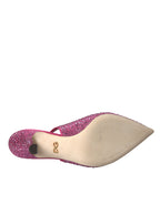 Scarpe décolleté rosa con cinturino alla caviglia e cristalli