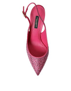 Scarpe décolleté rosa con cinturino alla caviglia e cristalli