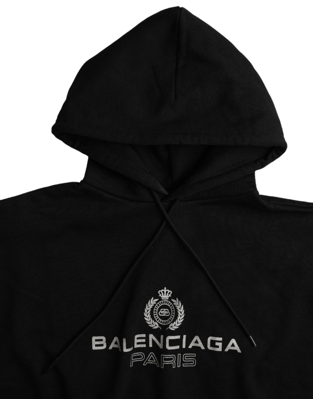 Felpa con cappuccio nera in cotone con logo