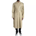 Trench beige in pelle