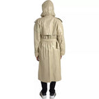 Beige leather trench coat