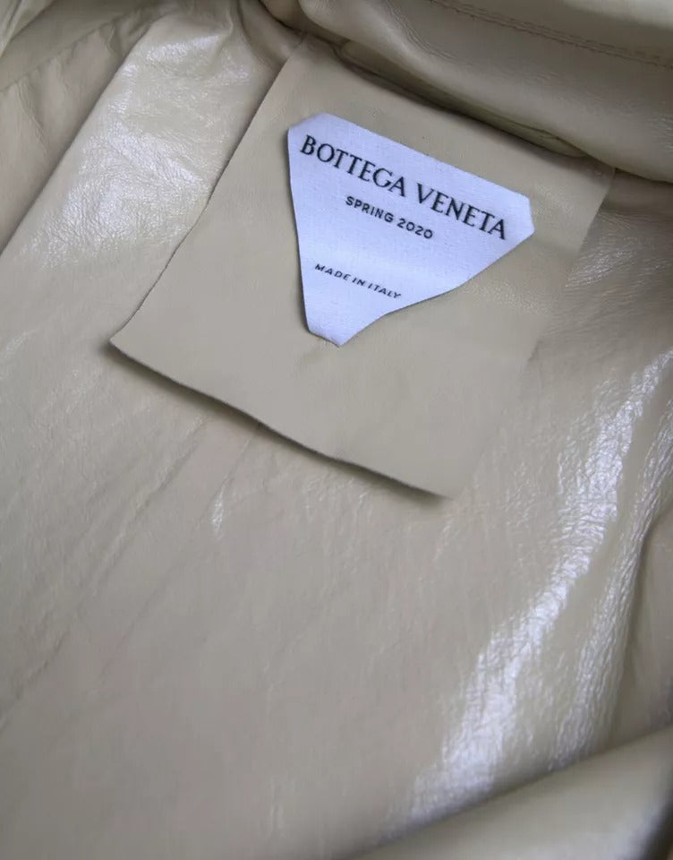 Beige leather trench coat