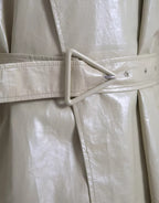 Trench beige in pelle