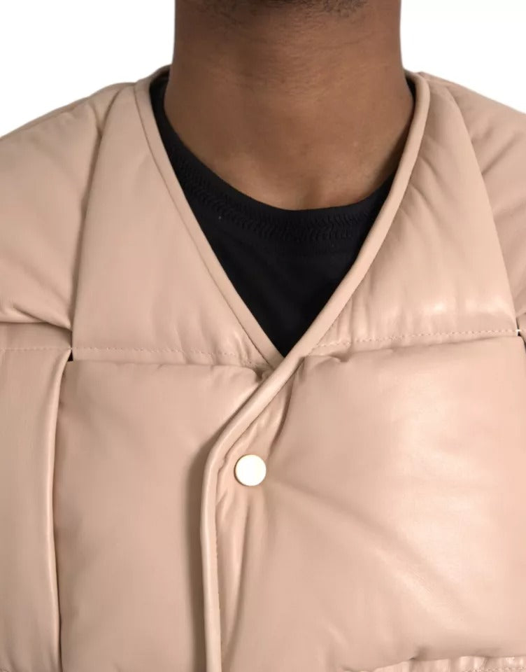 Gilet beige trapuntato