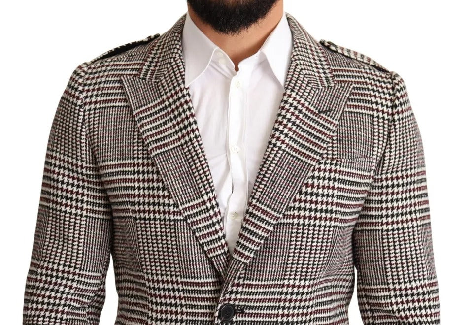 Grey plaid trench coat