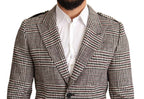 Grey plaid trench coat