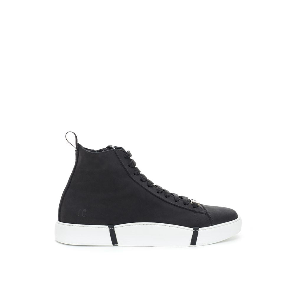 Sneakers alte in pelle scamosciata nera