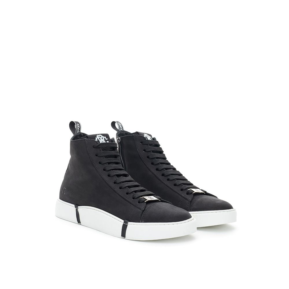 Sneakers alte in pelle scamosciata nera