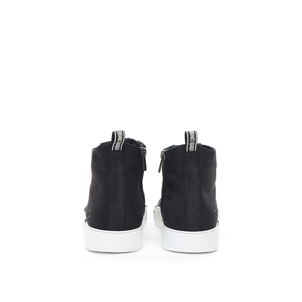 Sneakers alte in pelle scamosciata nera
