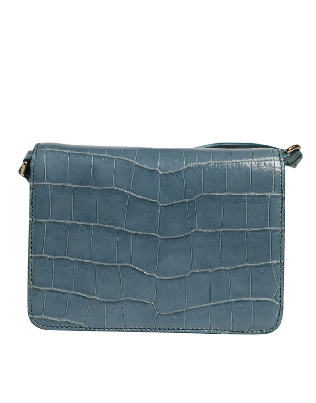 Green exotic leather mini shoulder bag with DG plaque