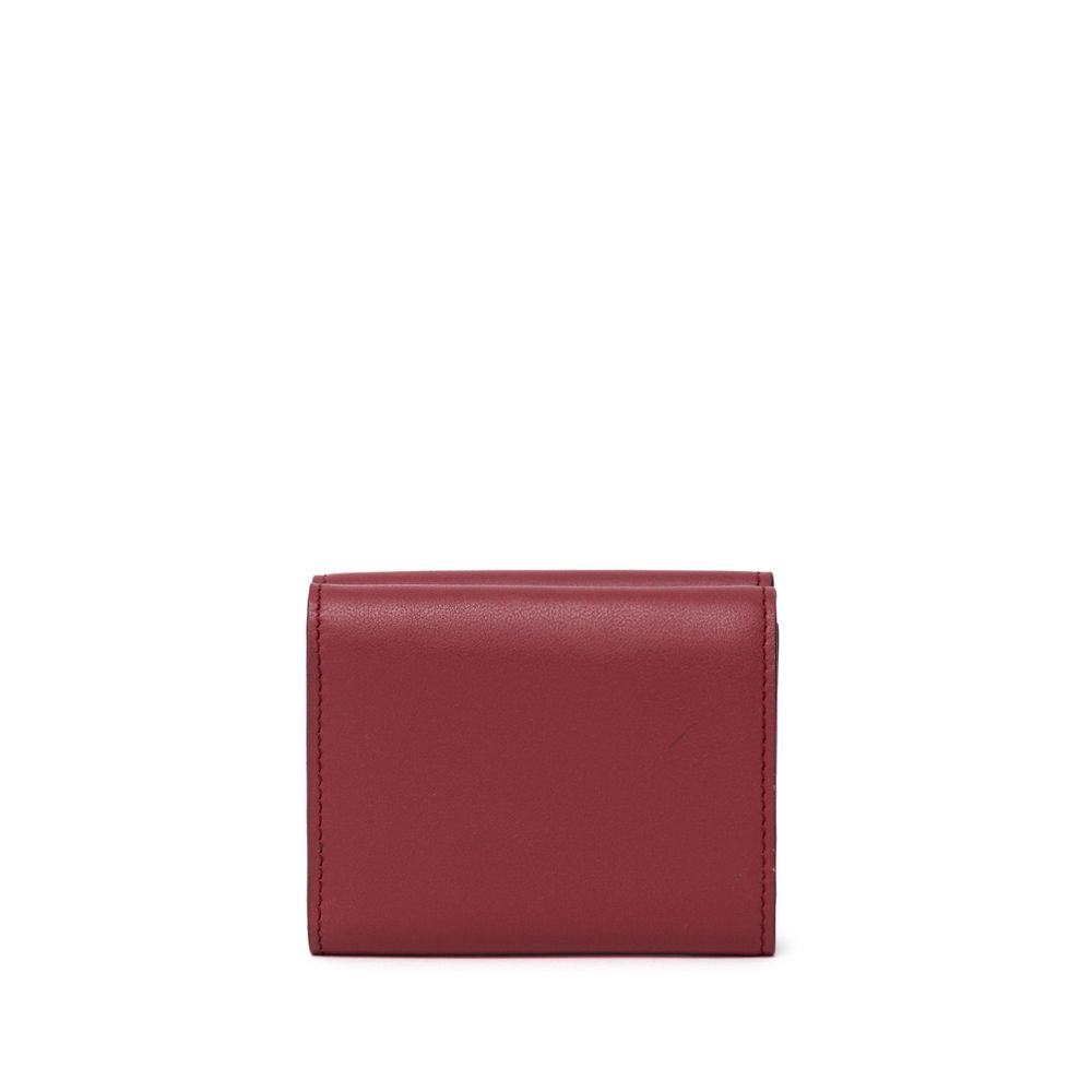 Red calf leather wallet