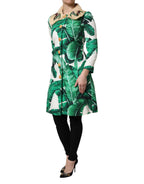 Trench con stampa multicolore a foglie