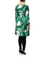 Trench con stampa multicolore a foglie