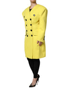Giacca trench gialla a doppio petto