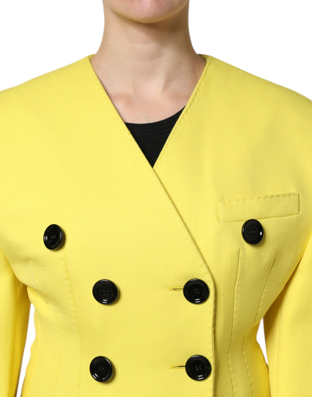 Giacca trench gialla a doppio petto