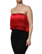 Top a fascia con frange e senza spalline