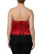 Top a fascia con frange e senza spalline