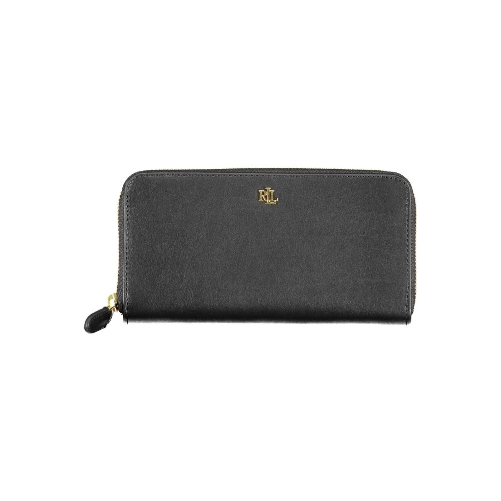 Women's black leather wallet