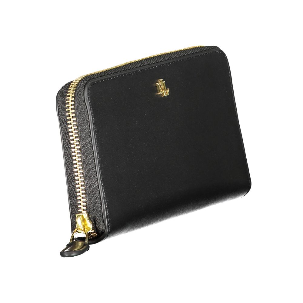 Women's black leather wallet