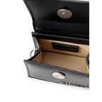 Black leather bag