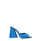 Light blue satin platform sandals