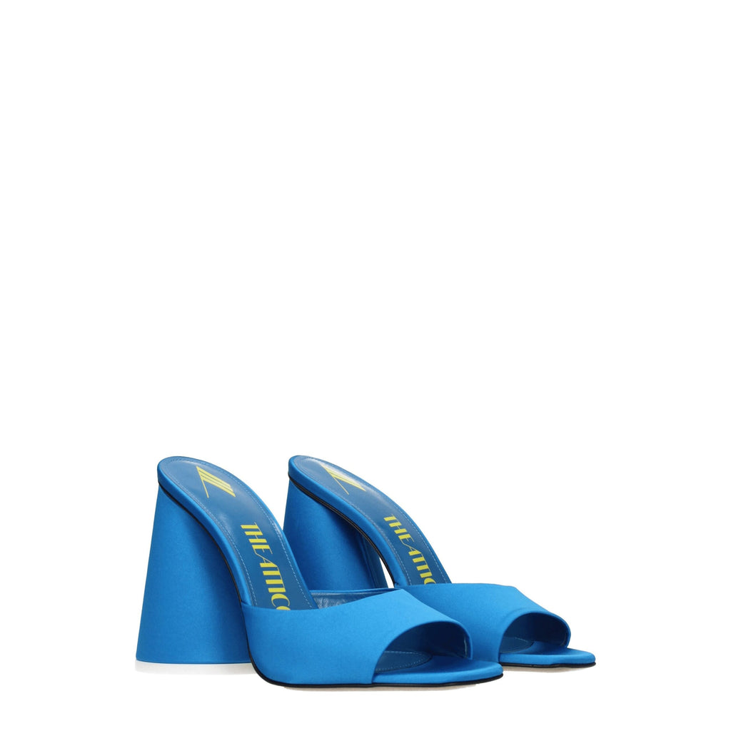 Light blue satin platform sandals