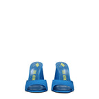 Light blue satin platform sandals