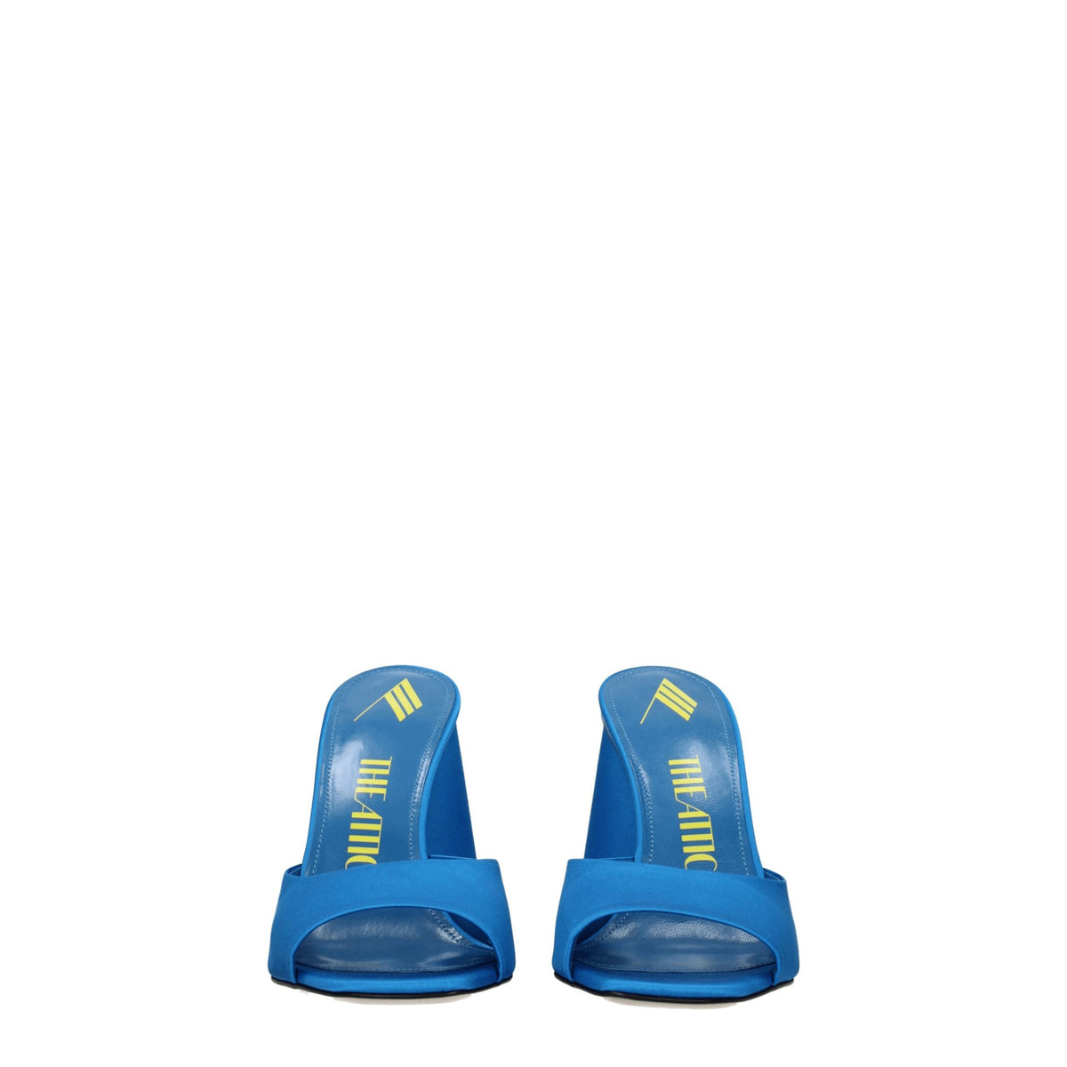 Light blue satin platform sandals