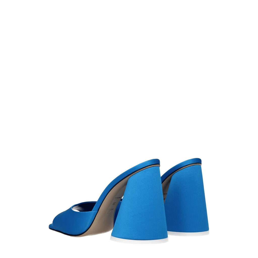 Light blue satin platform sandals