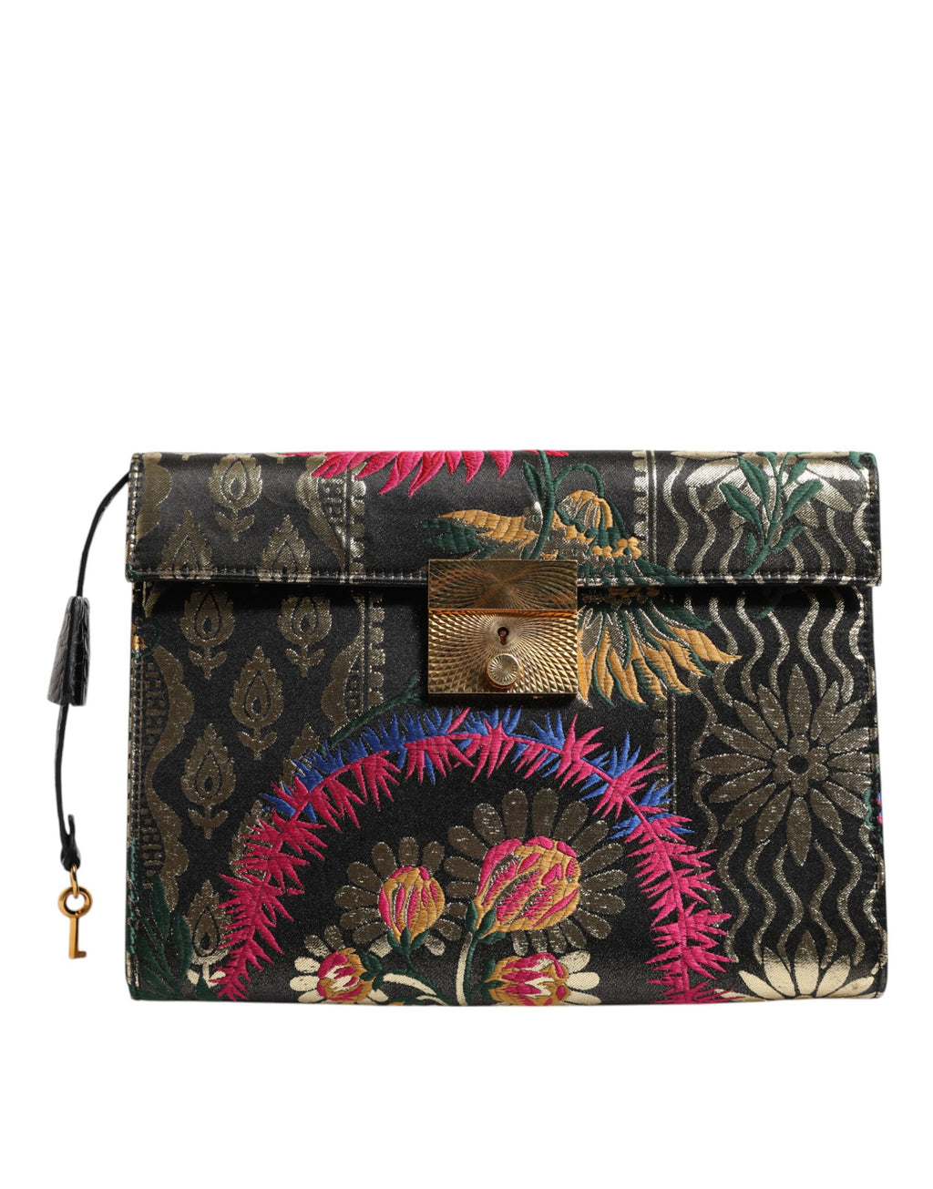 Borsa portadocumenti multicolore con stampa floreale