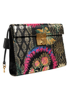 Borsa portadocumenti multicolore con stampa floreale