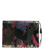 Borsa portadocumenti multicolore con stampa floreale