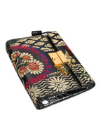 Borsa portadocumenti multicolore con stampa floreale