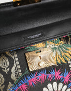 Borsa portadocumenti multicolore con stampa floreale