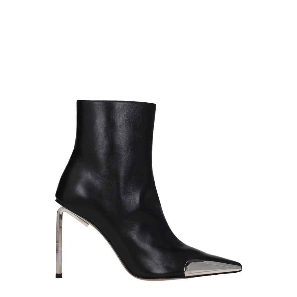 Black leather ankle boots