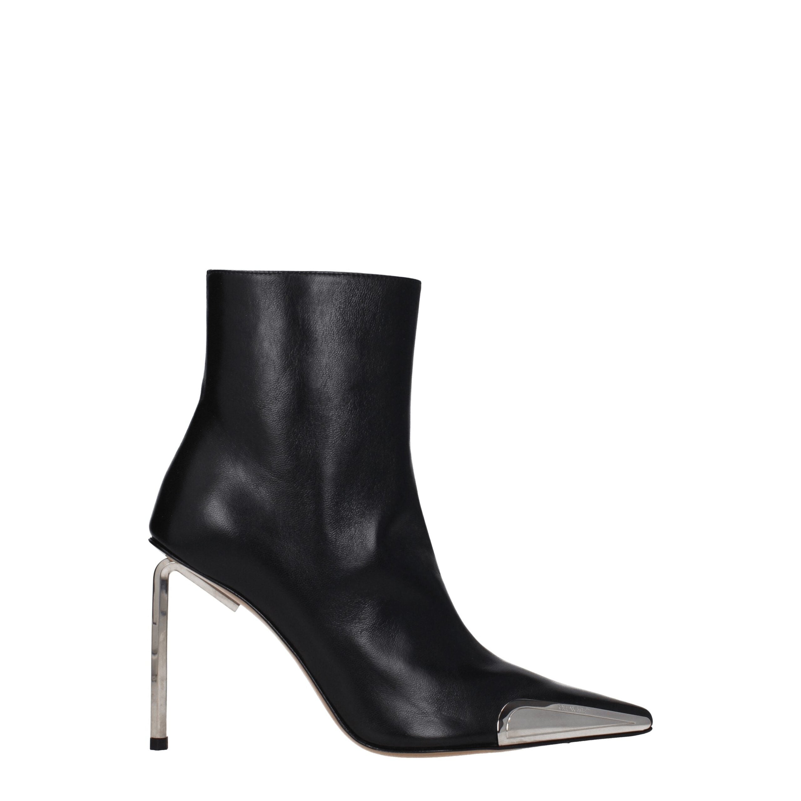 Black leather ankle boots
