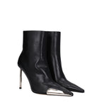 Black leather ankle boots