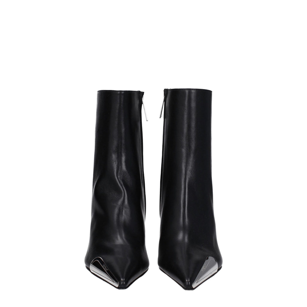 Black leather ankle boots