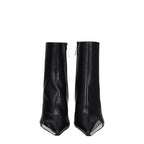 Black leather ankle boots