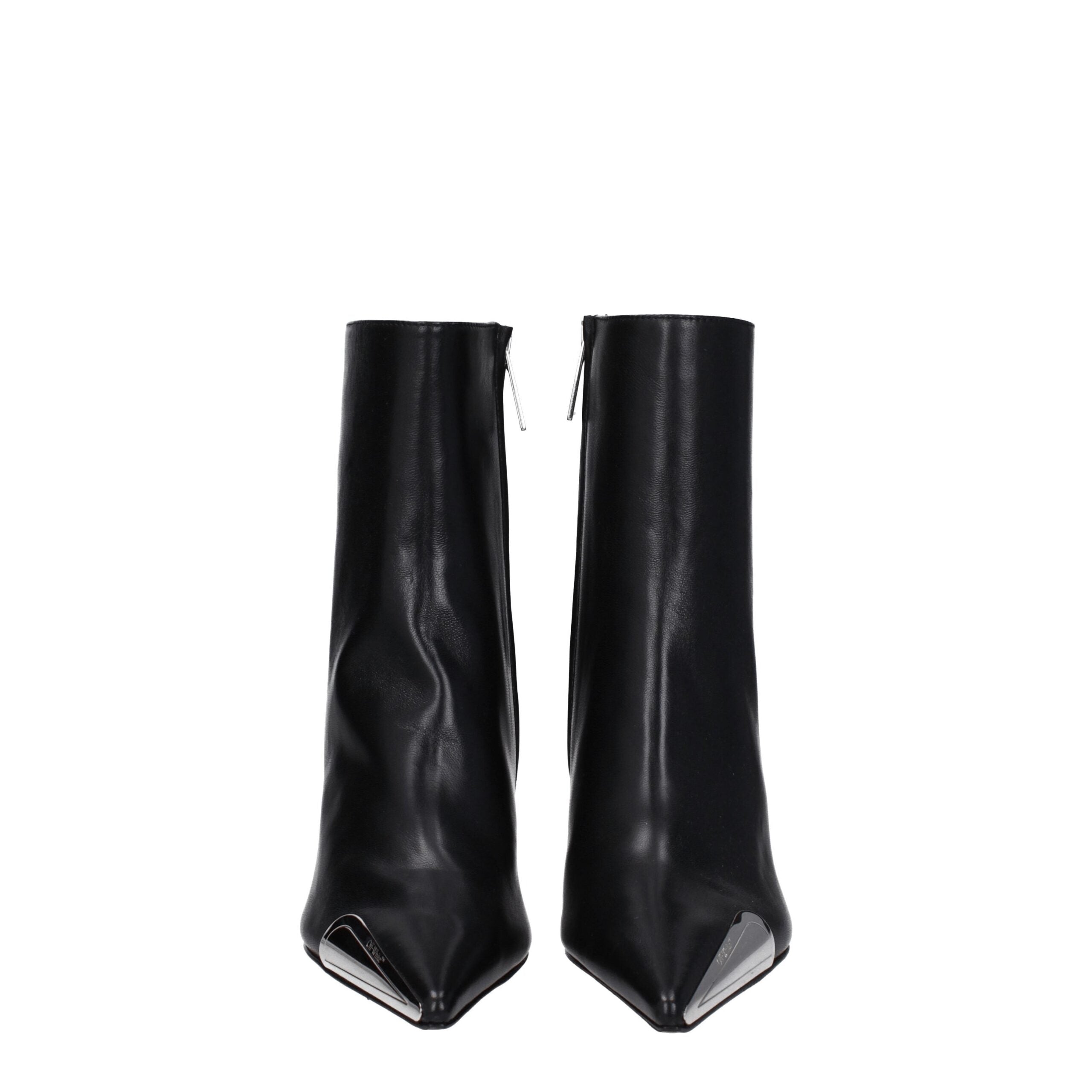Black leather ankle boots