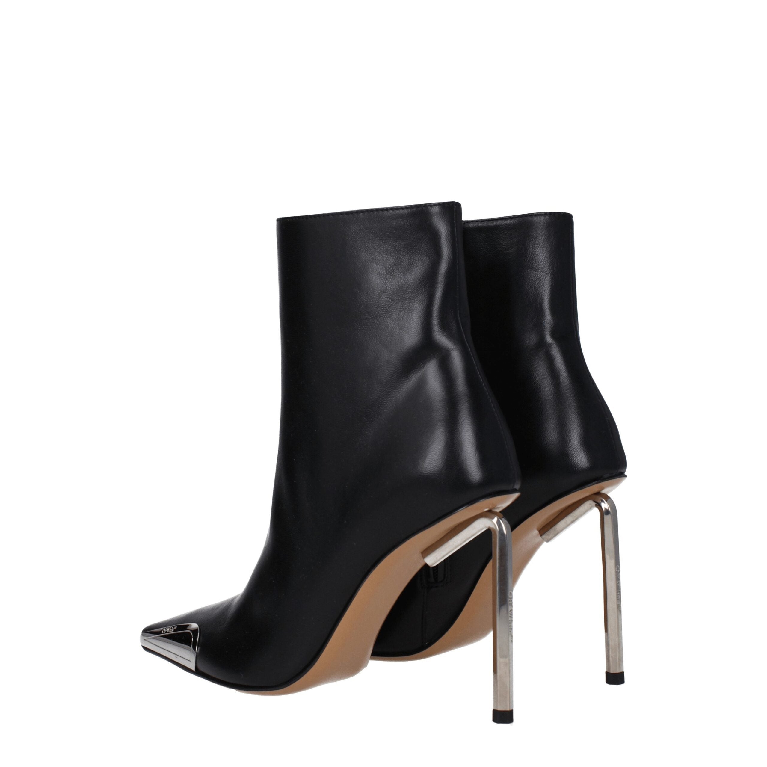 Black leather ankle boots