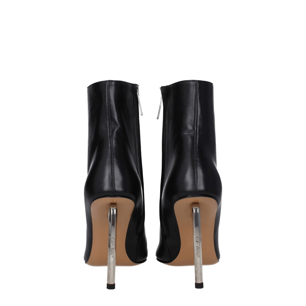 Black leather ankle boots