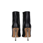 Black leather ankle boots