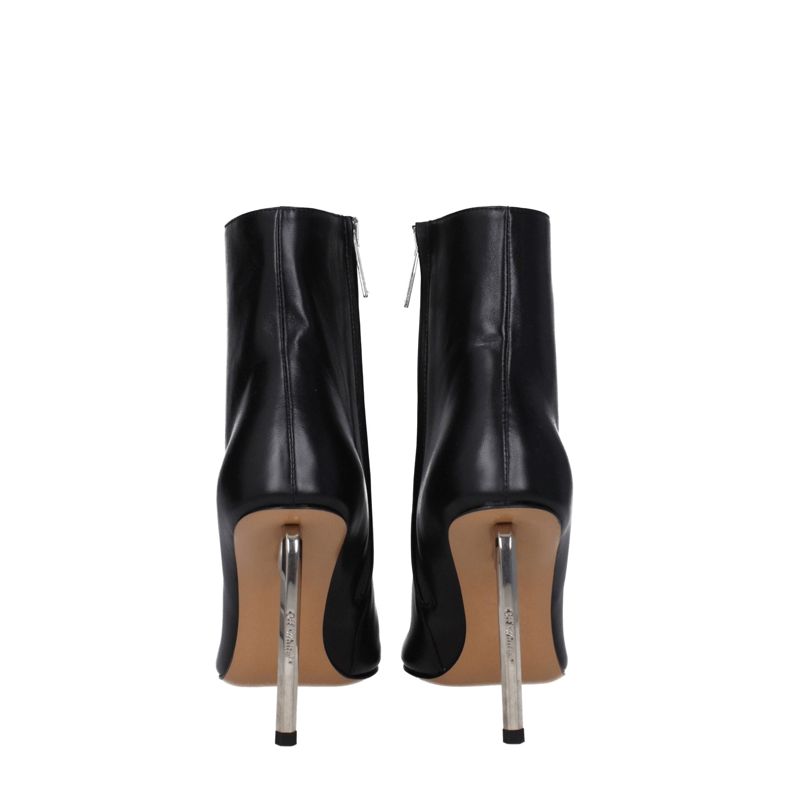 Black leather ankle boots