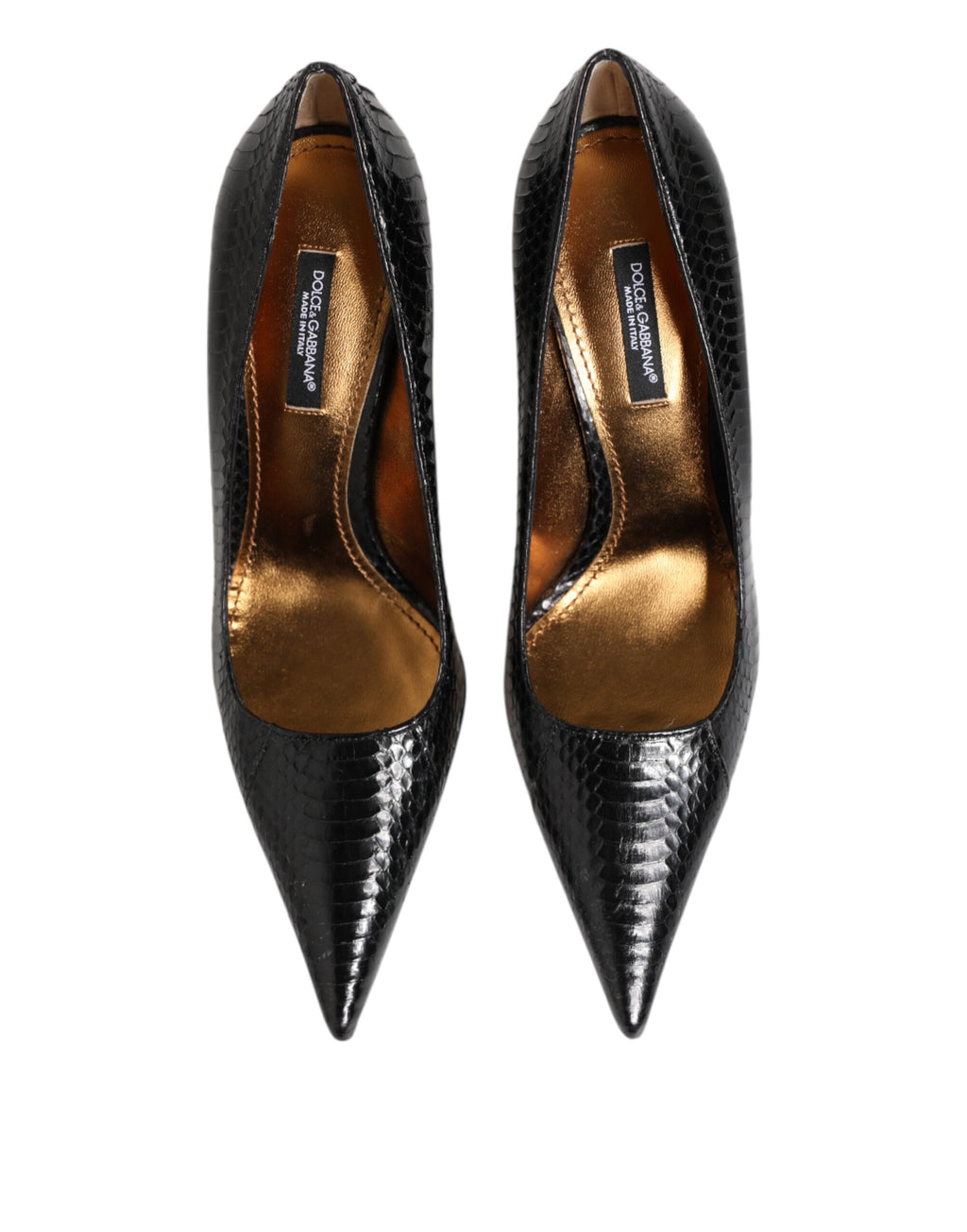 Black exotic leather stiletto