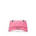 Pink leather shoulder bag